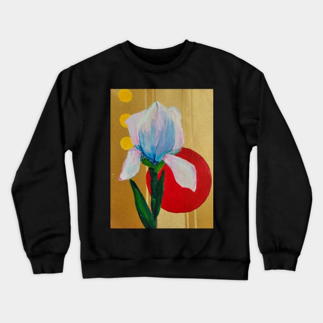 Iris on Gold Crewneck Sweatshirt by RachaelAyersArnone